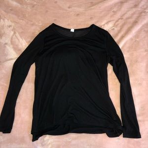 Black athletic long sleeve shirt